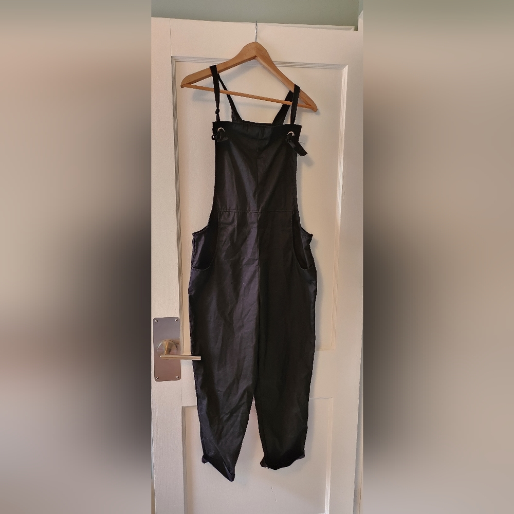 Yoins Black Overalls